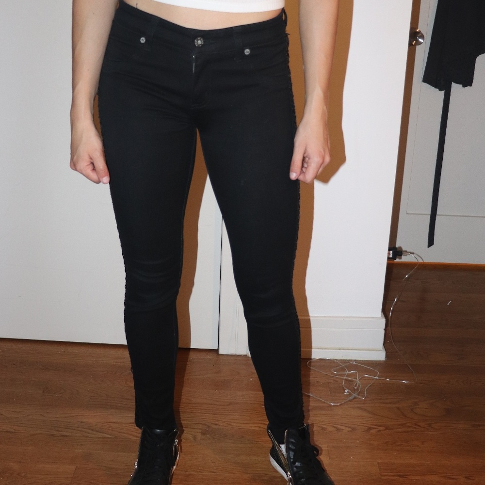 LF Carmar Black Lace Up Pant